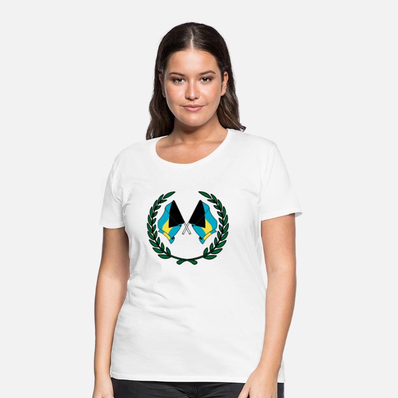 Flags Bahamas in laurel wreath