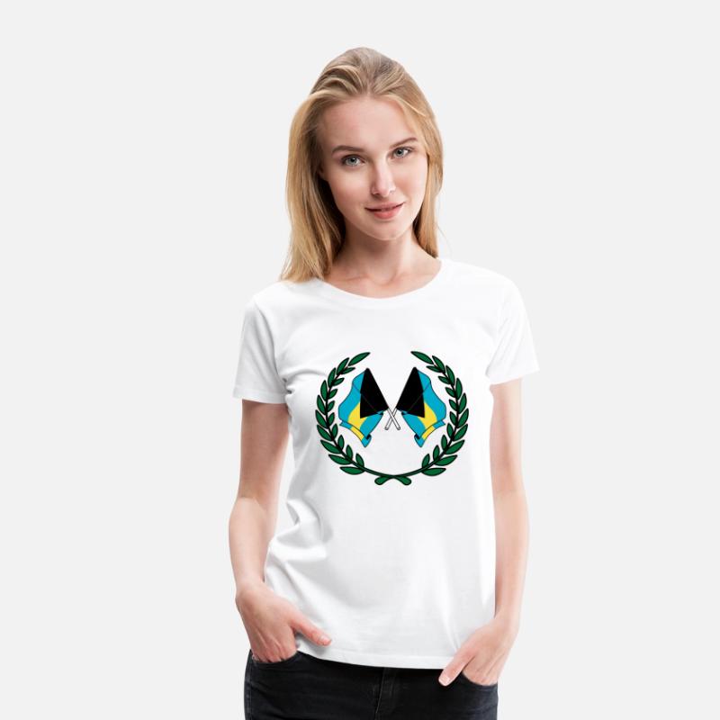 Flags Bahamas in laurel wreath