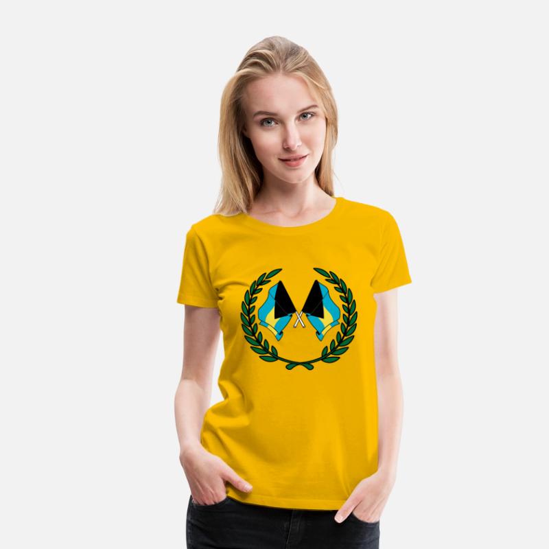 Flags Bahamas in laurel wreath
