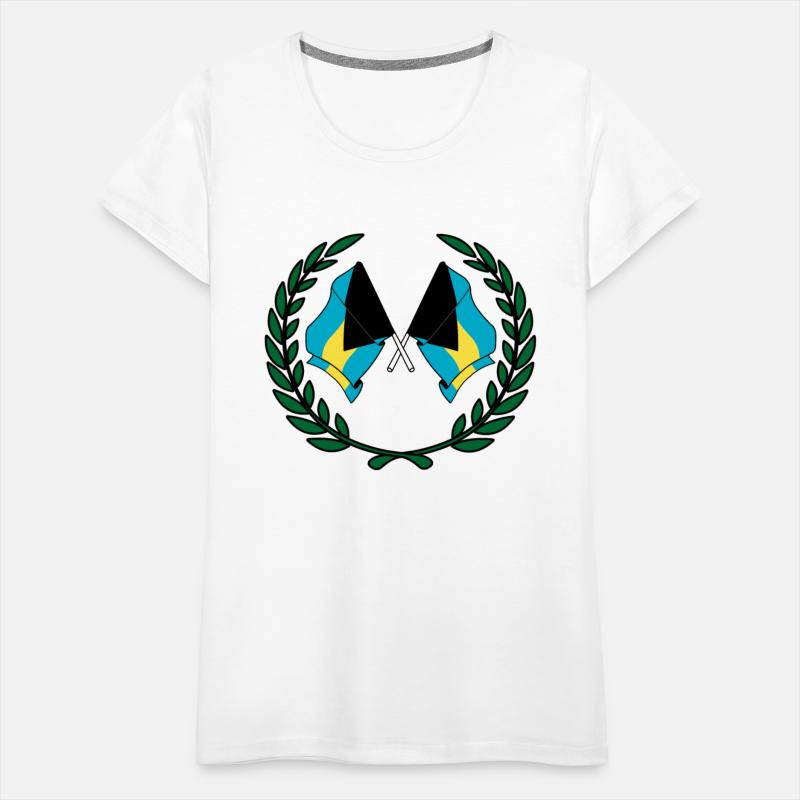 Flags Bahamas in laurel wreath