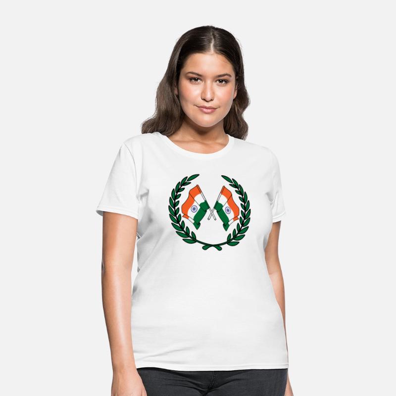 Flags India in laurel wreath