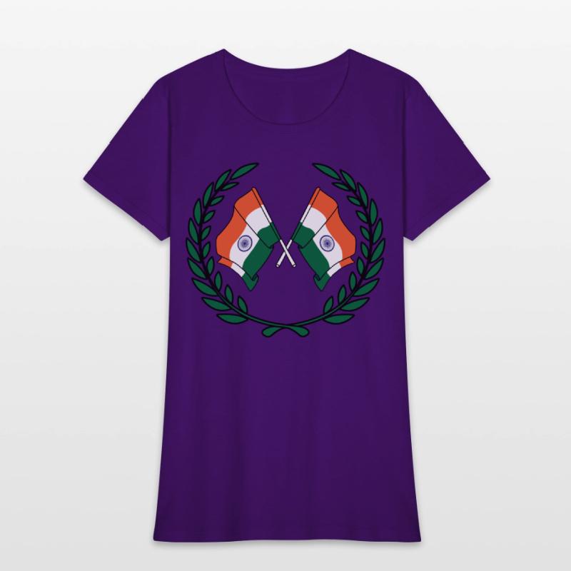 Flags India in laurel wreath