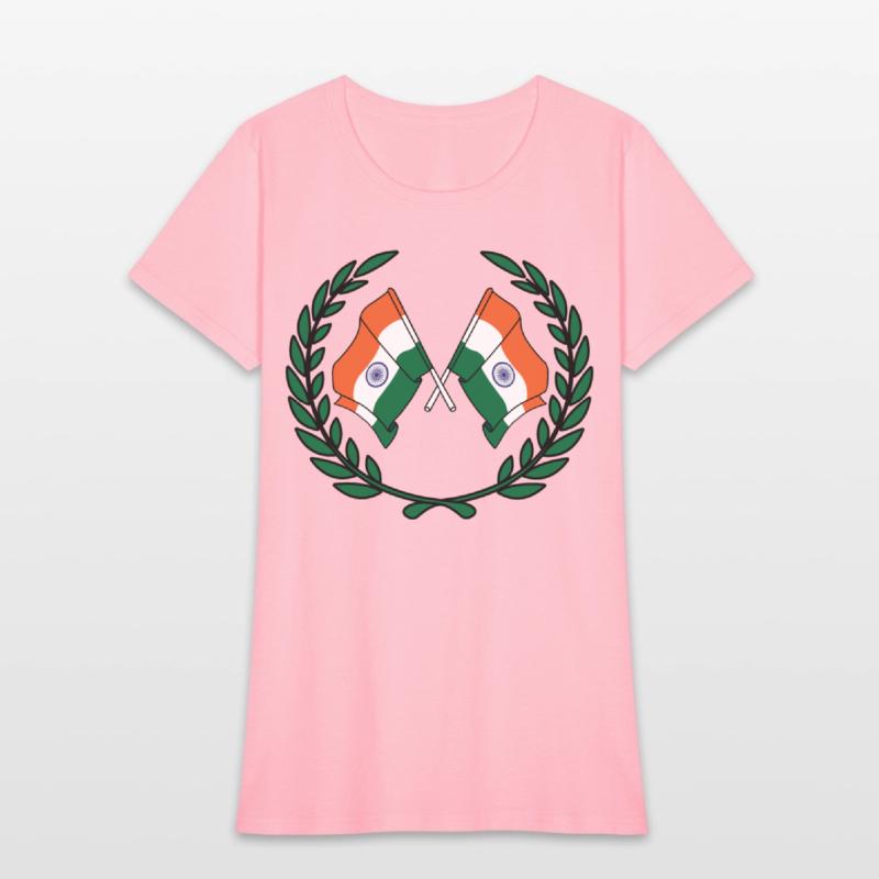 Flags India in laurel wreath