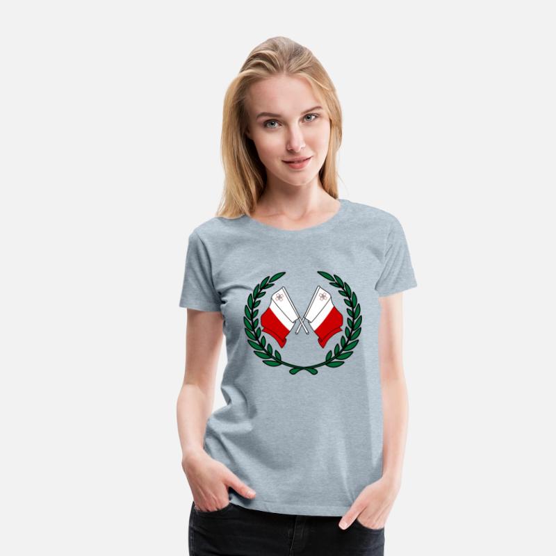 Flags Malta in laurel wreath