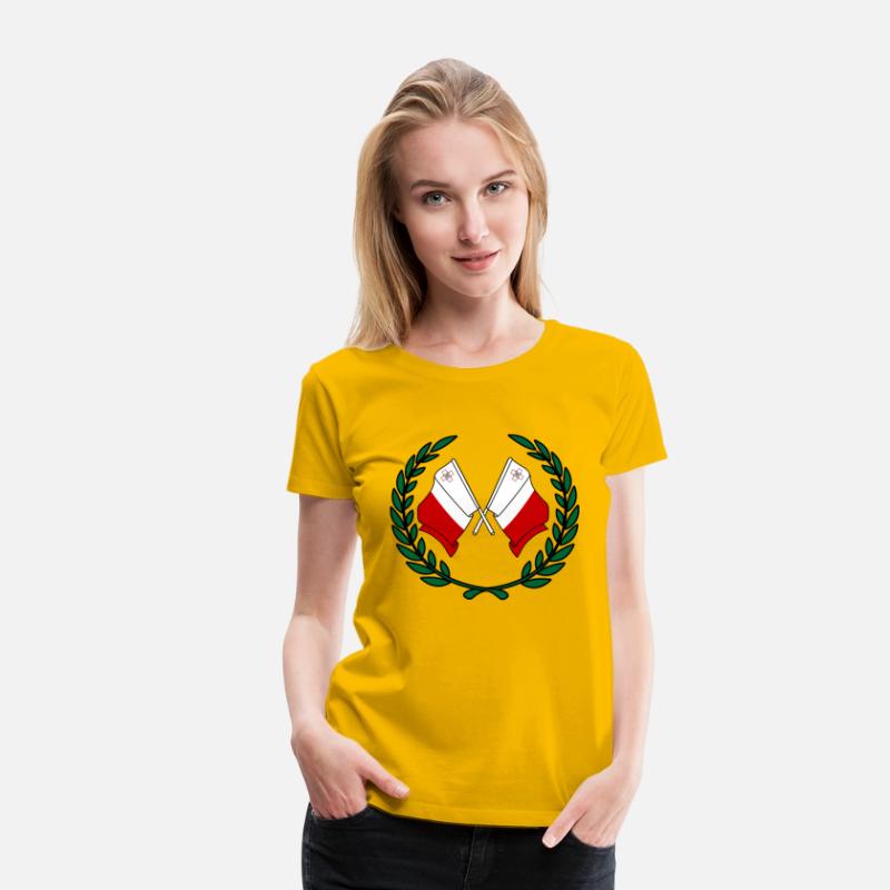Flags Malta in laurel wreath