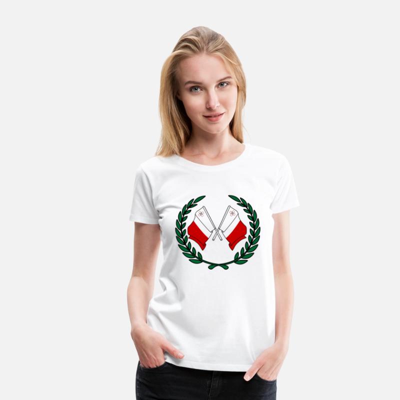 Flags Malta in laurel wreath