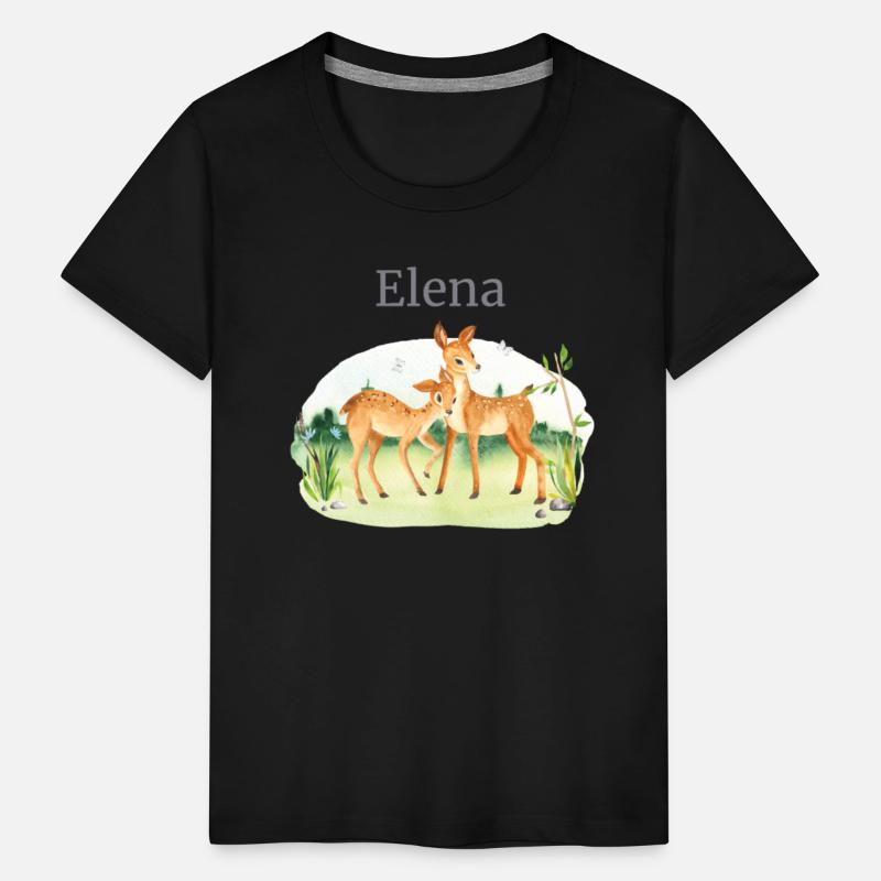 Forest Animal Deer Flowers Name Elena