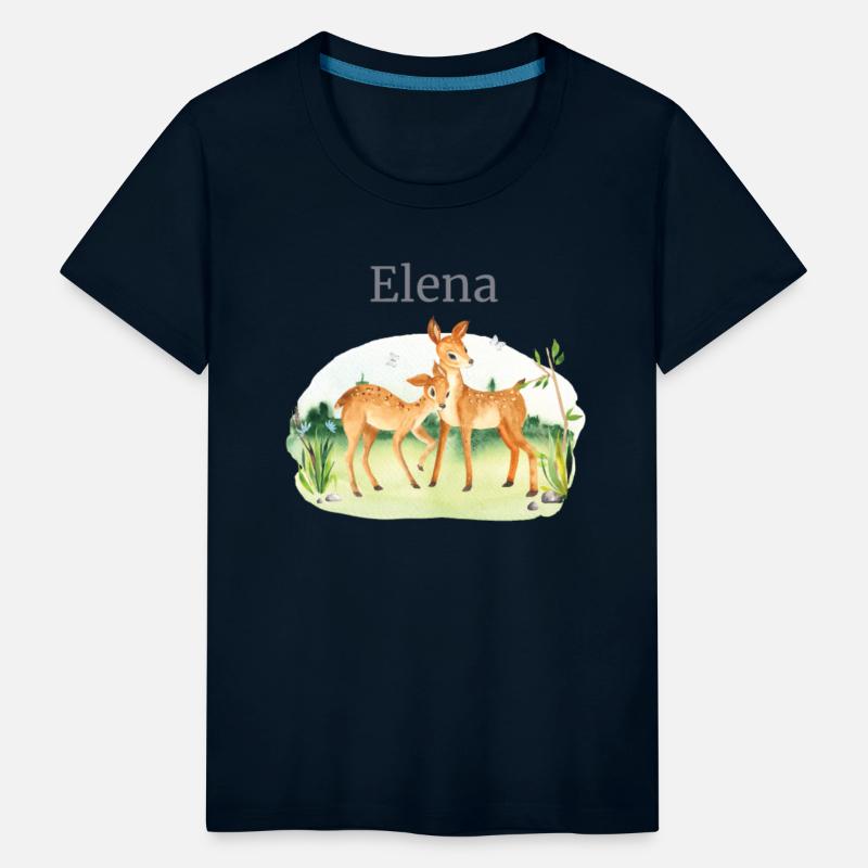 Forest Animal Deer Flowers Name Elena