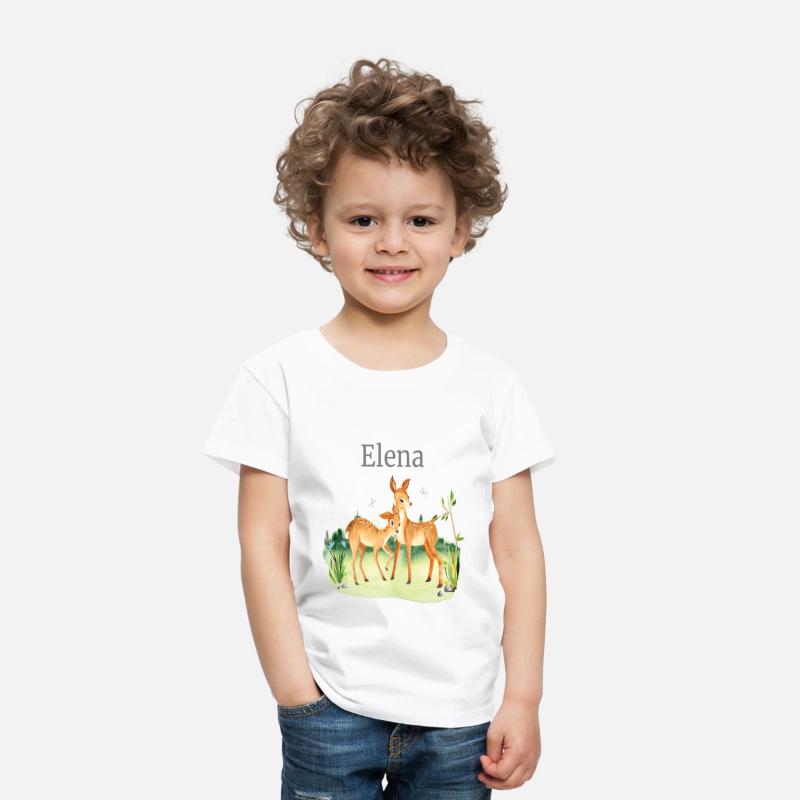 Forest Animal Deer Flowers Name Elena