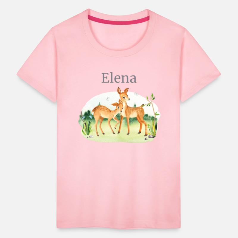 Forest Animal Deer Flowers Name Elena