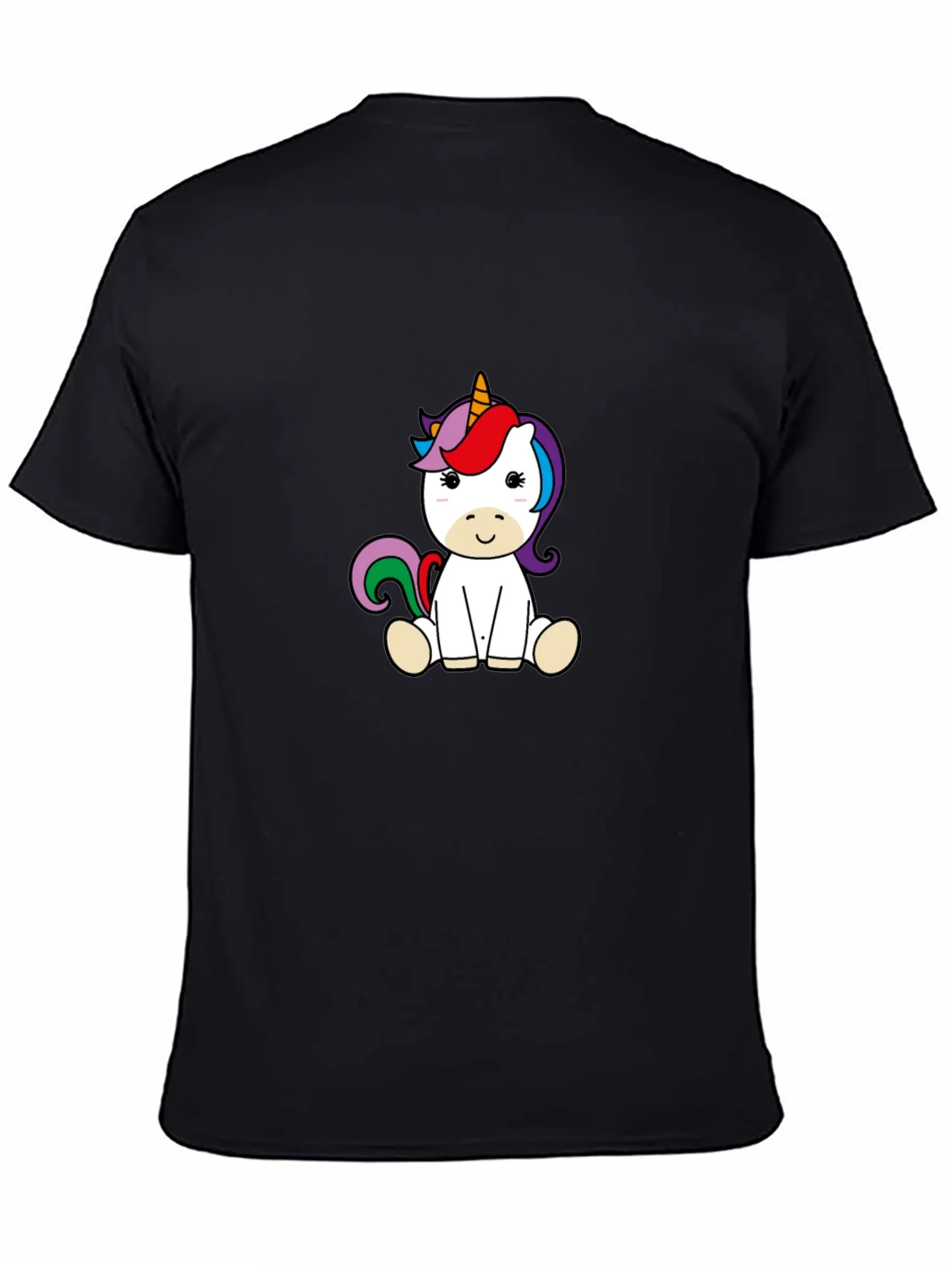 Cute Unicorn Graphic Black T-Shirt