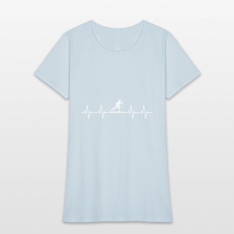 Funny Cross Country Shirts Heartbeat Ski