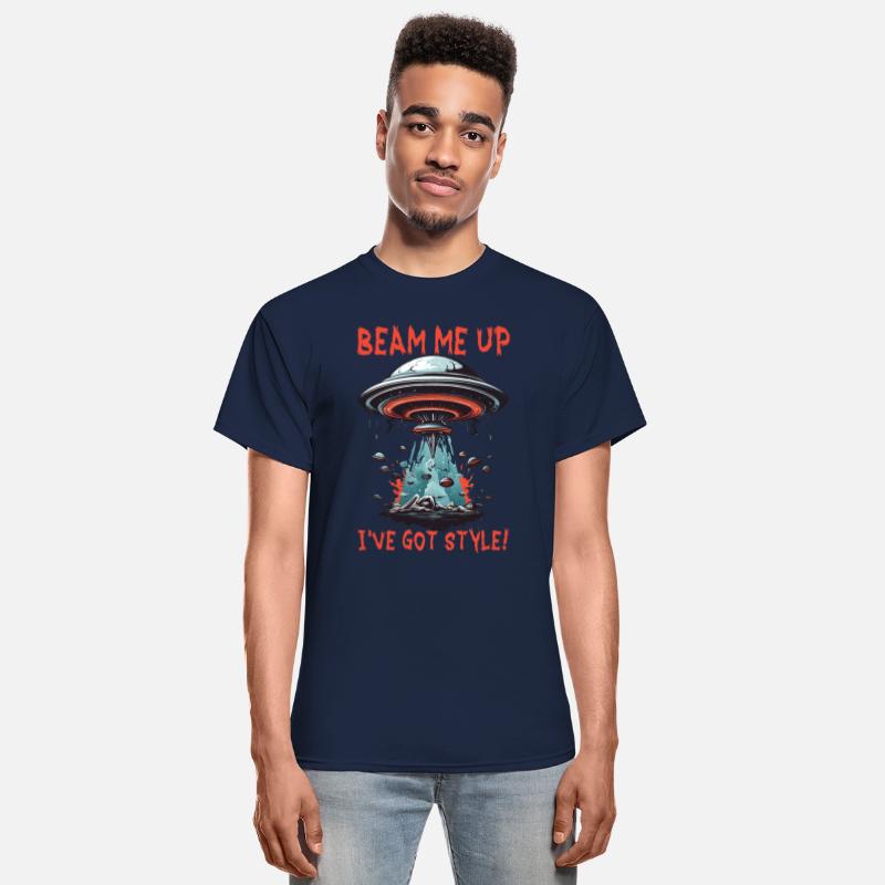 FUNNY RETRO UFO INVASION BEAM ME UP I'VE GOT STYLE
