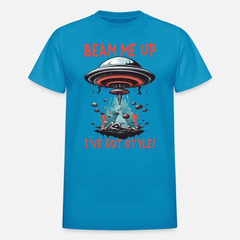 FUNNY RETRO UFO INVASION BEAM ME UP I'VE GOT STYLE