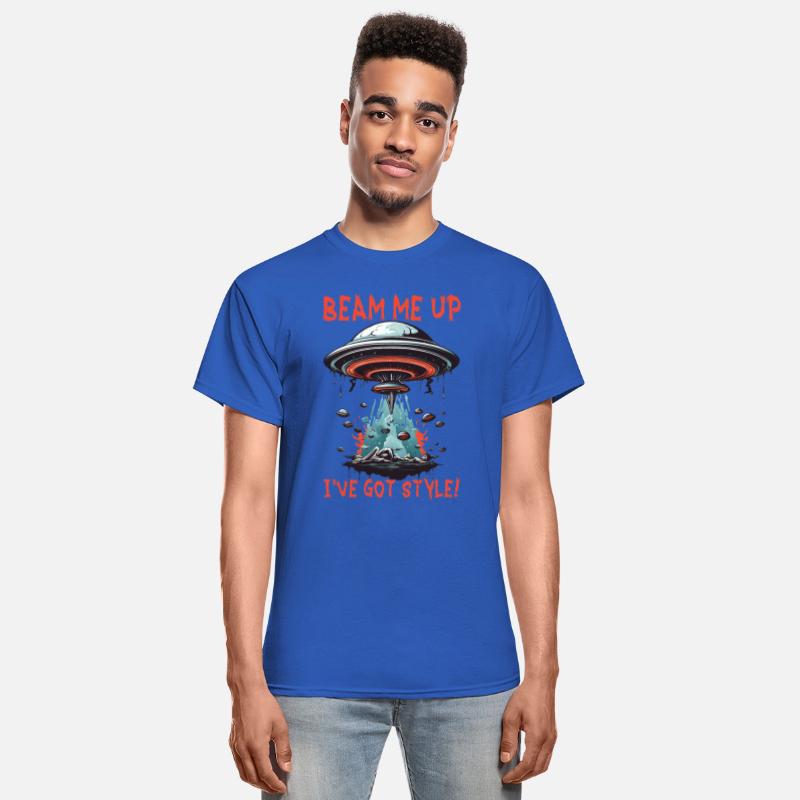 FUNNY RETRO UFO INVASION BEAM ME UP I'VE GOT STYLE
