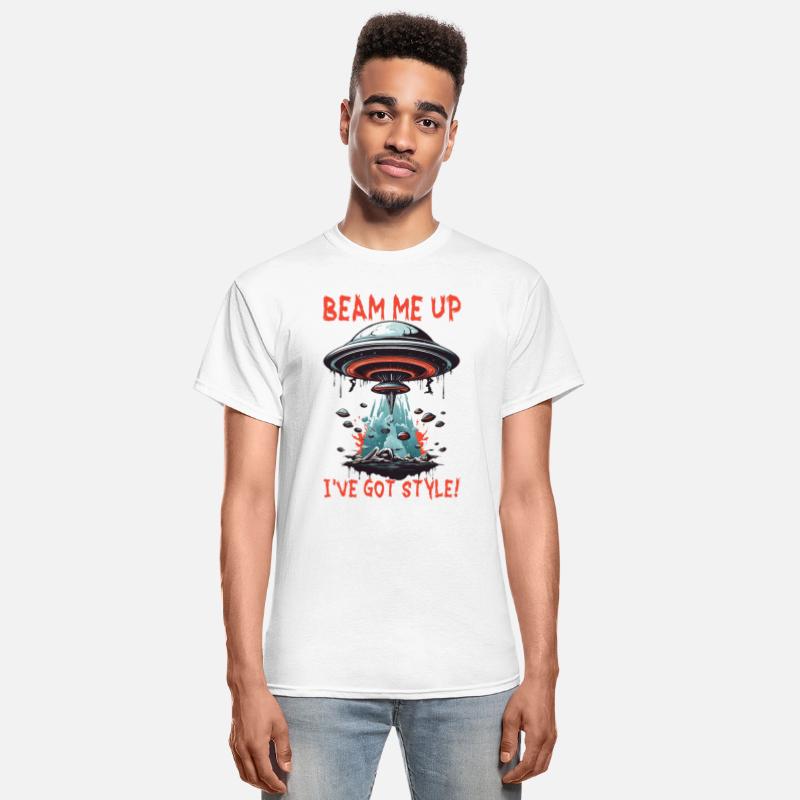 FUNNY RETRO UFO INVASION BEAM ME UP I'VE GOT STYLE