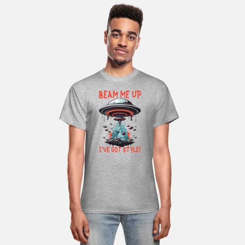 FUNNY RETRO UFO INVASION BEAM ME UP I'VE GOT STYLE