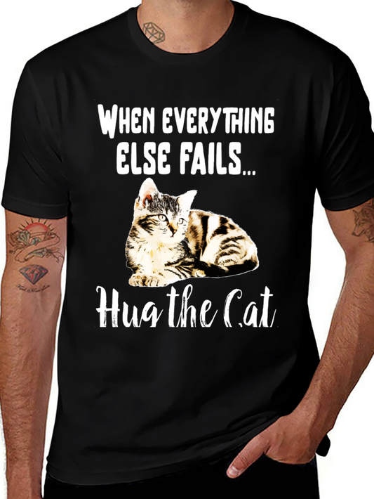 Hug the Cat T-Shirt - Novelty Graphic Tee