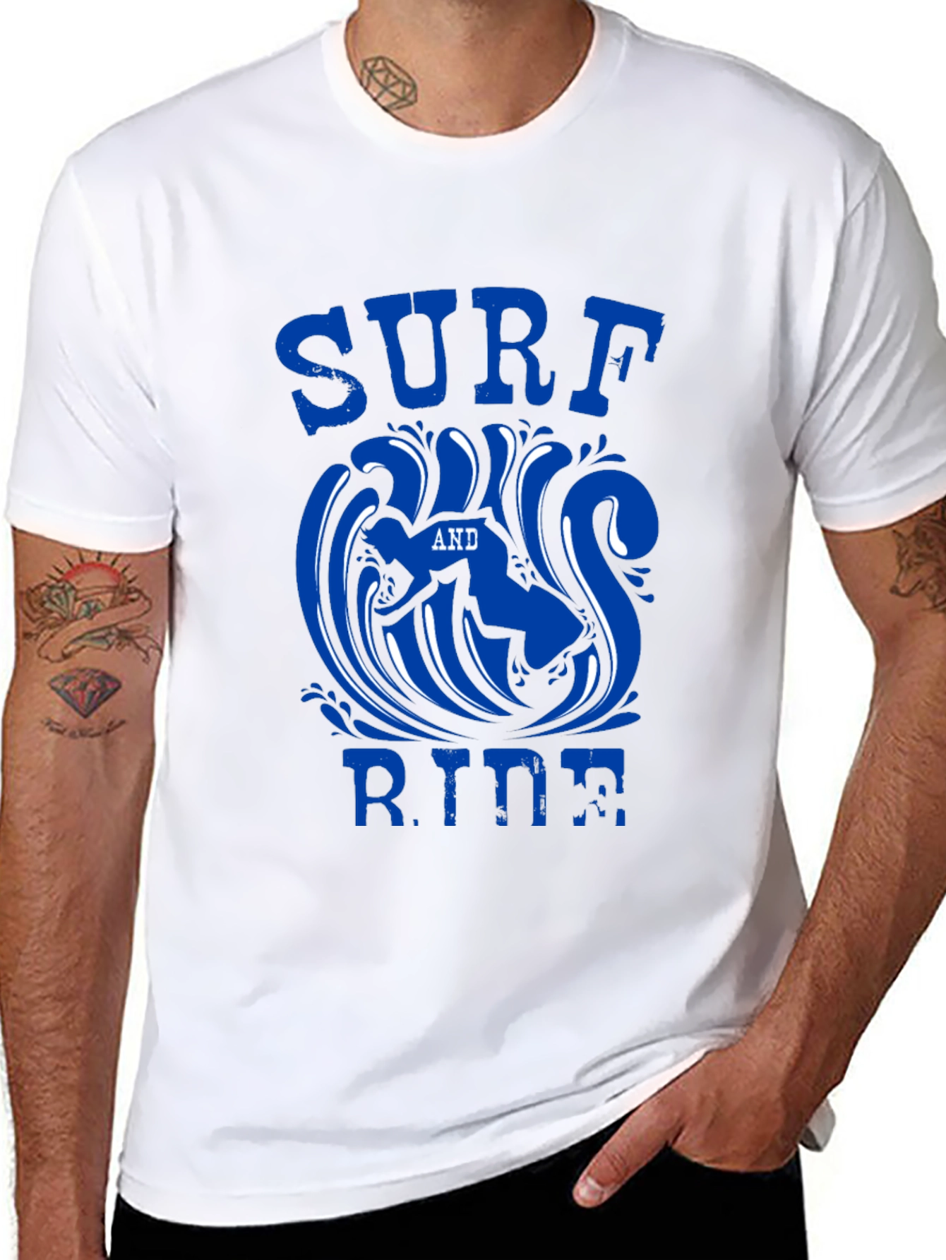 Surf and Ride Black T-Shirt