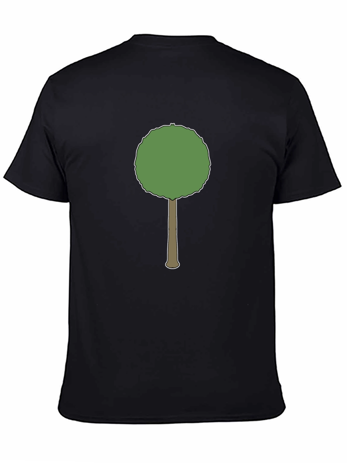 Cartoon Tree Graphic Black T-Shirt