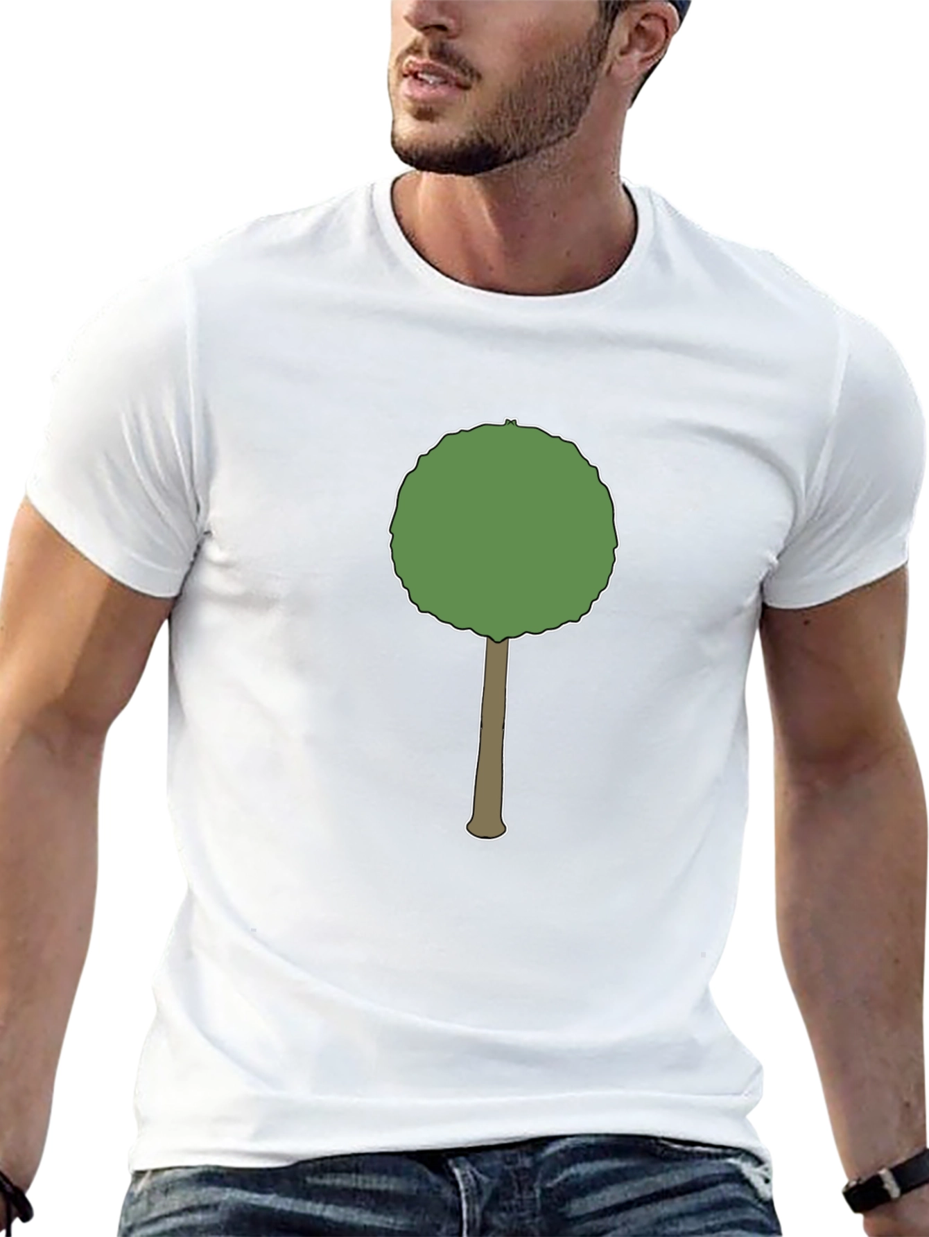 Cartoon Tree Graphic Black T-Shirt
