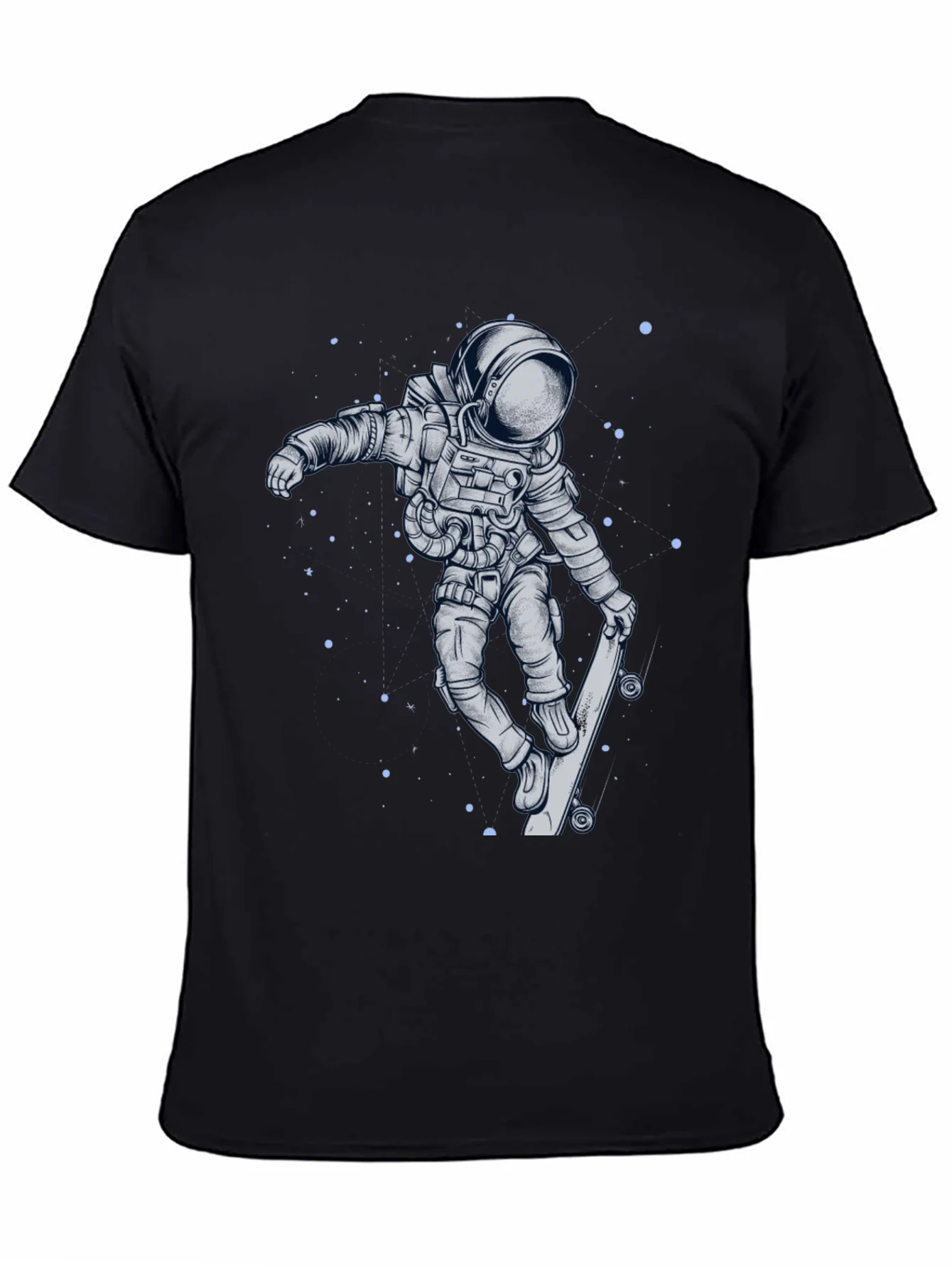 Skateboarding Astronaut Graphic Tee - Cool Space Design