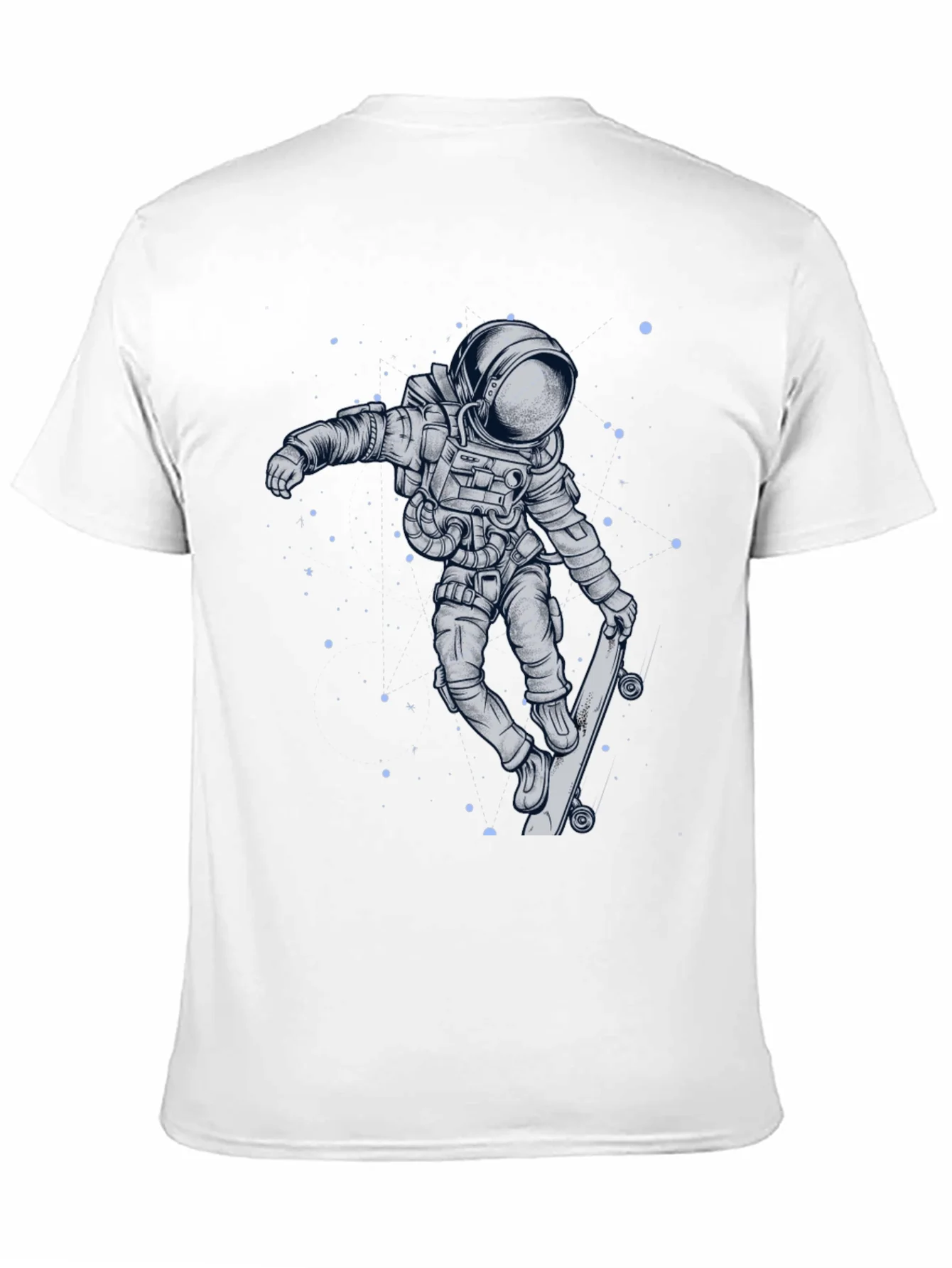 Skateboarding Astronaut Graphic Tee - Cool Space Design