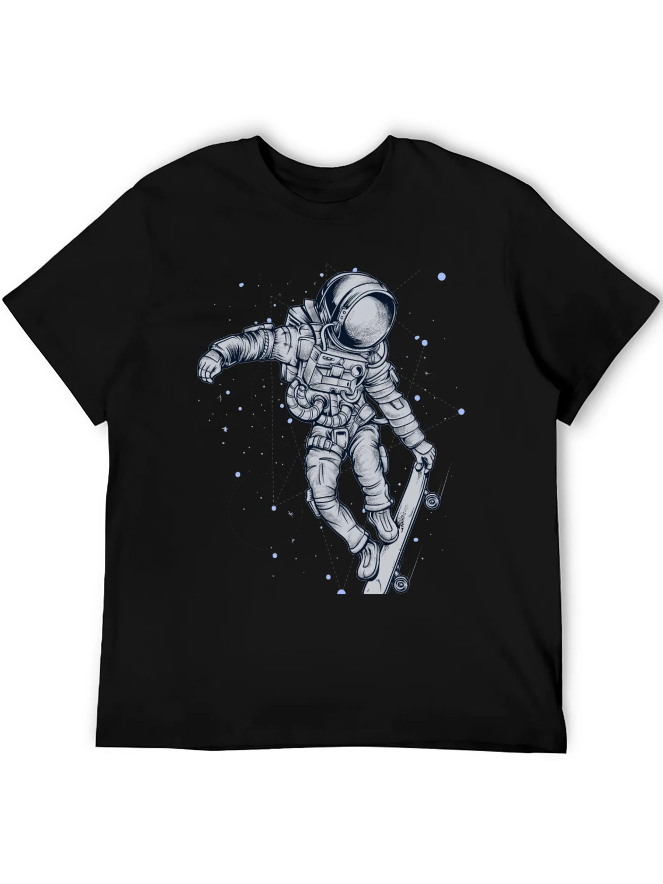 Skateboarding Astronaut Graphic Tee - Cool Space Design