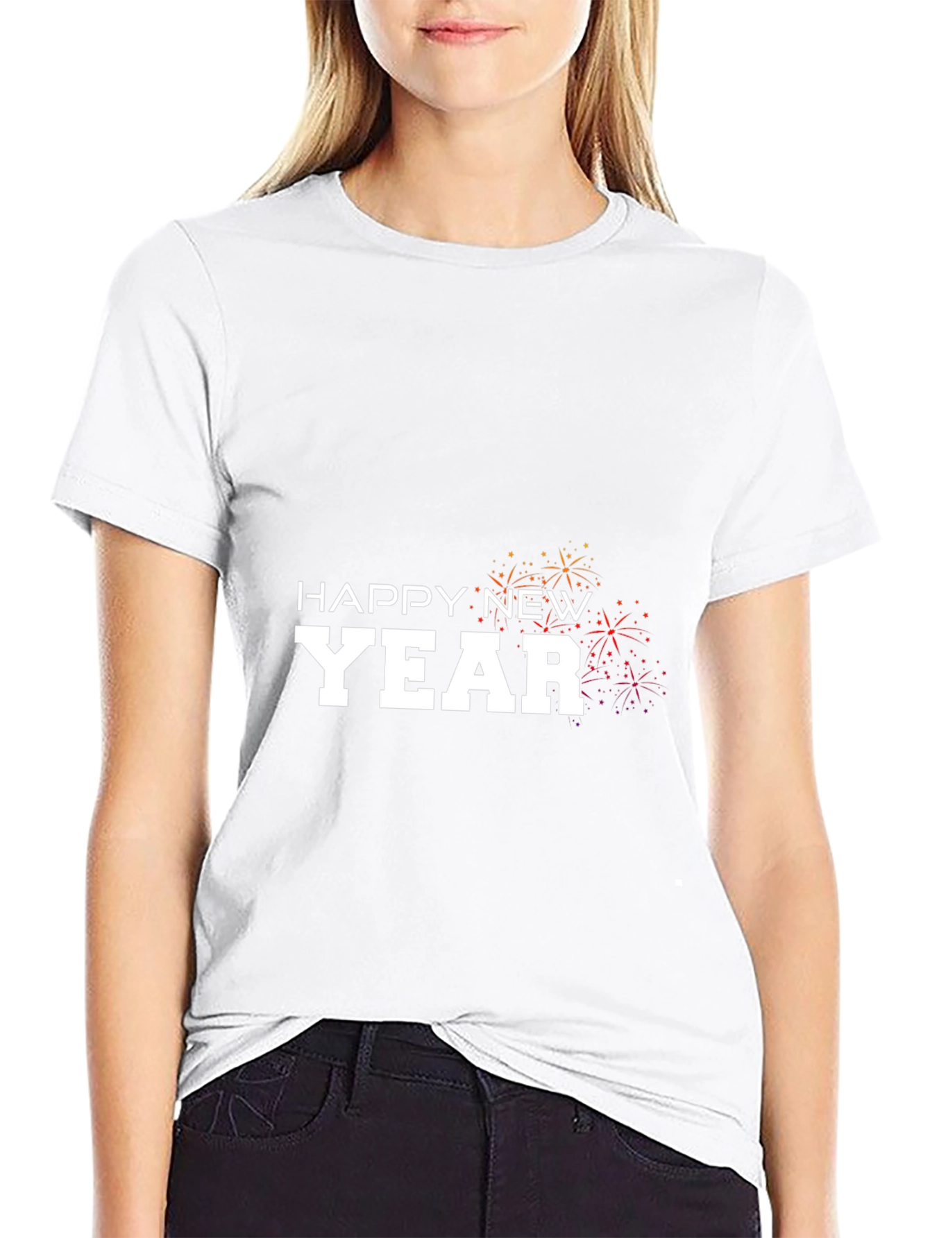 Happy New Year Festive Graphic Tee - Black