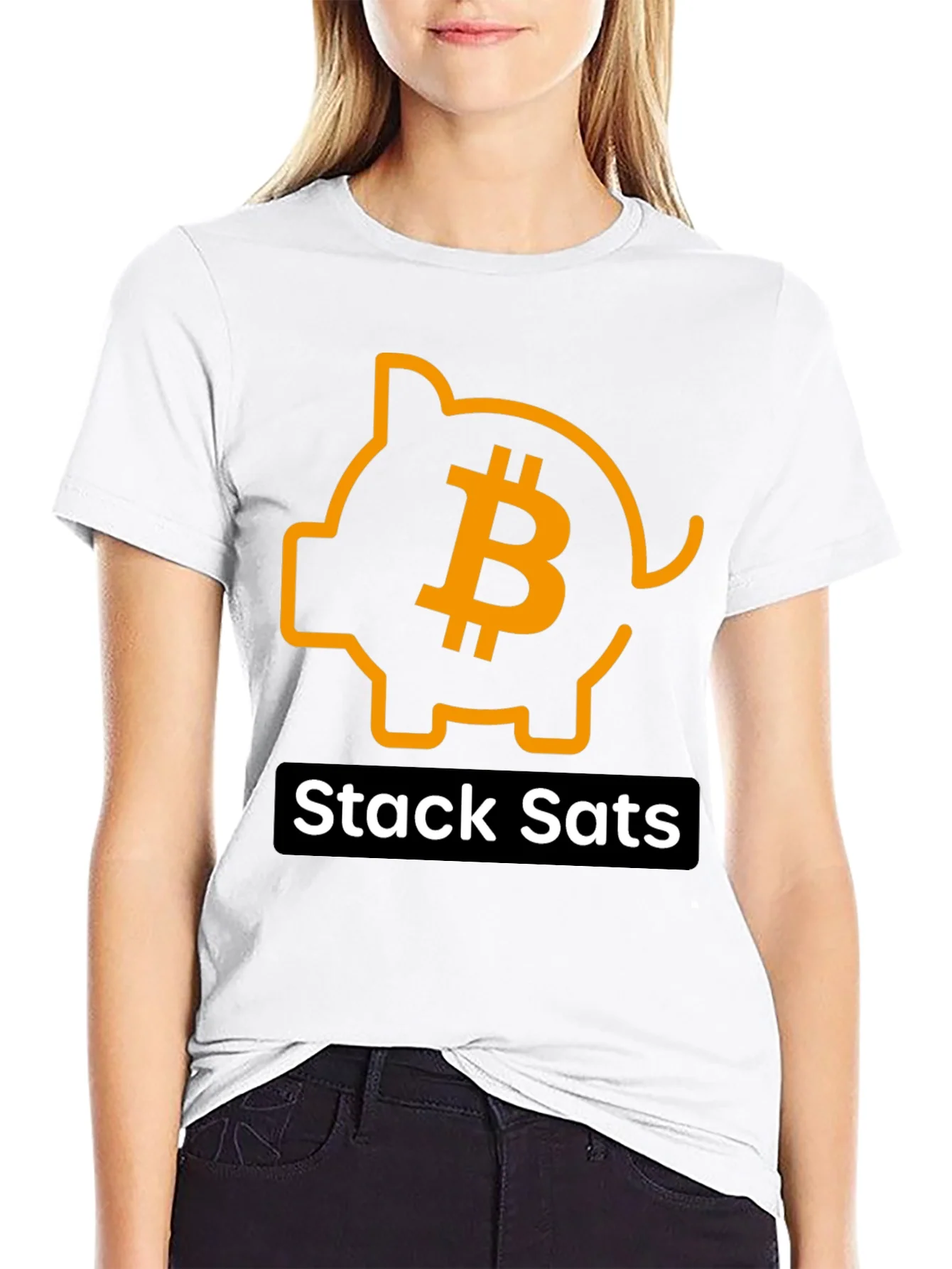 Stack Sats Bitcoin Piggy Bank T-Shirt