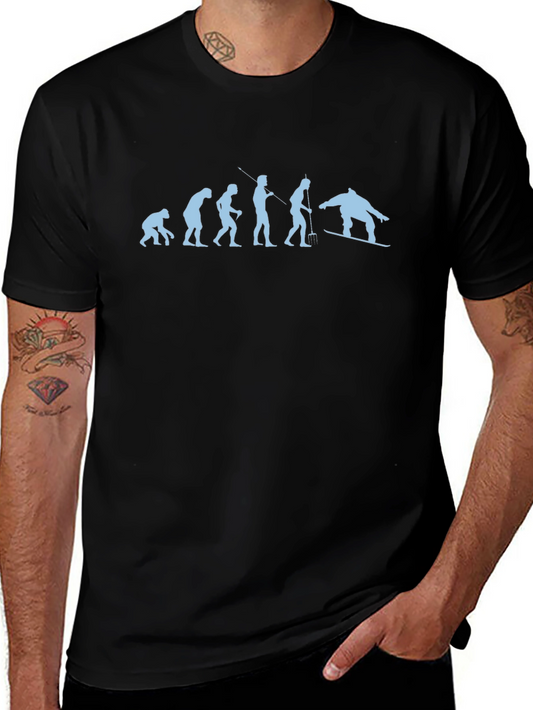 Evolution of Snowboarding Black T-Shirt