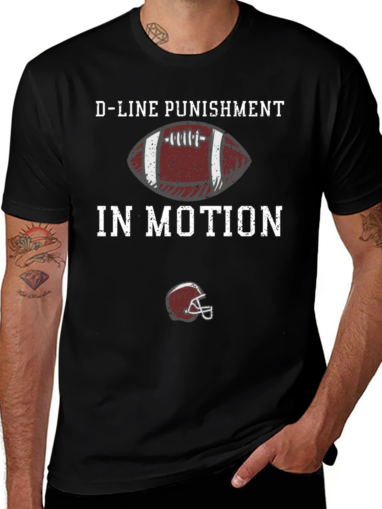 D-Line Punishment In Motion Football T-Shirt