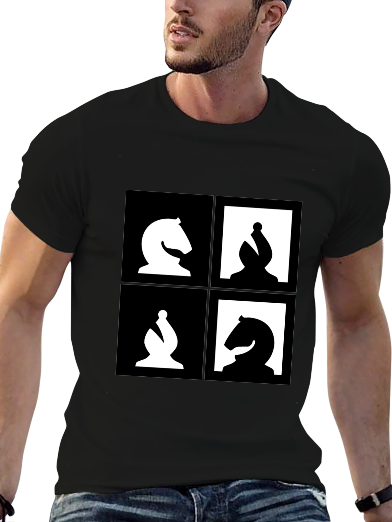 Chess Piece Graphic Tee - Black