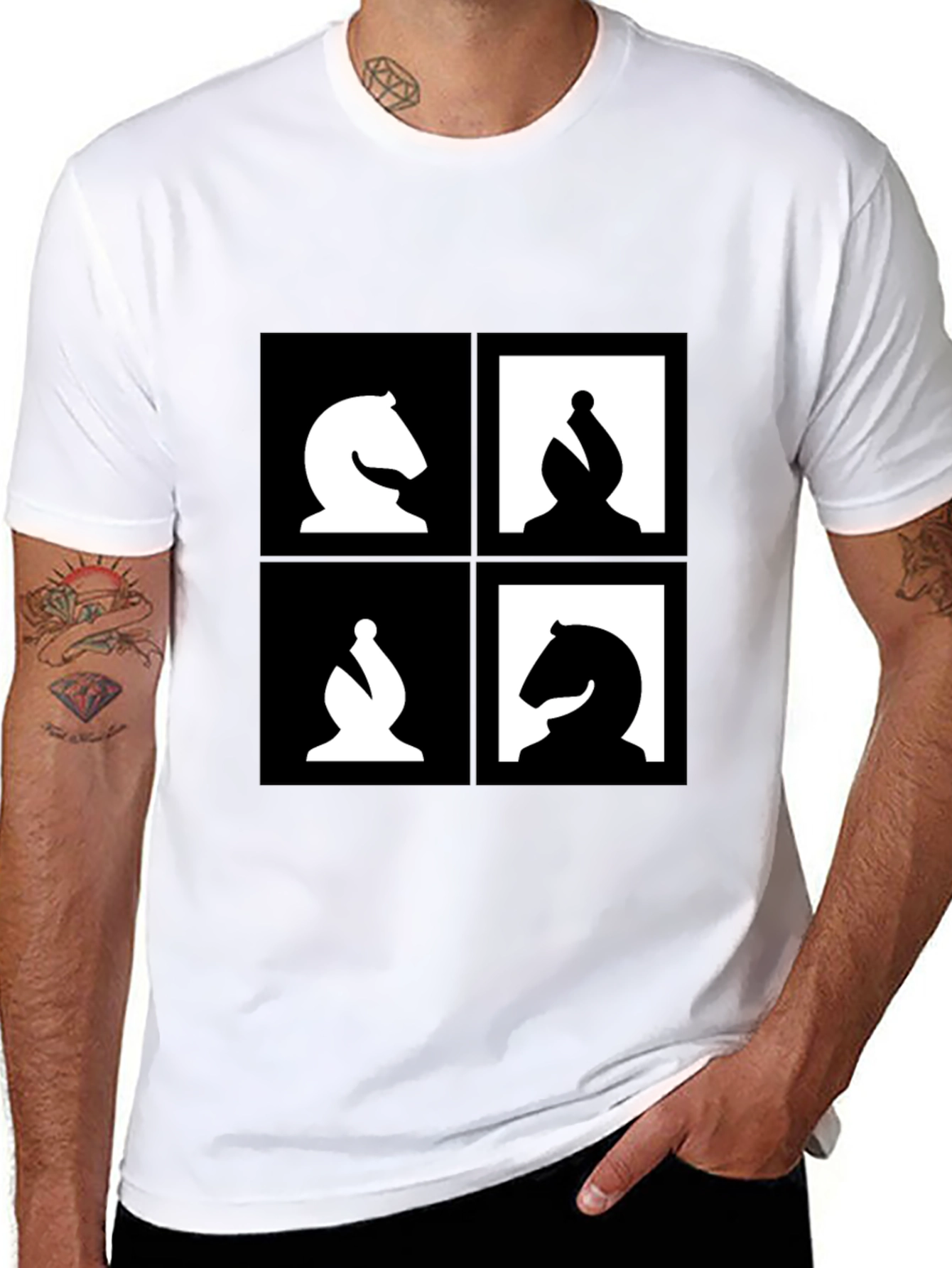 Chess Piece Graphic Tee - Black