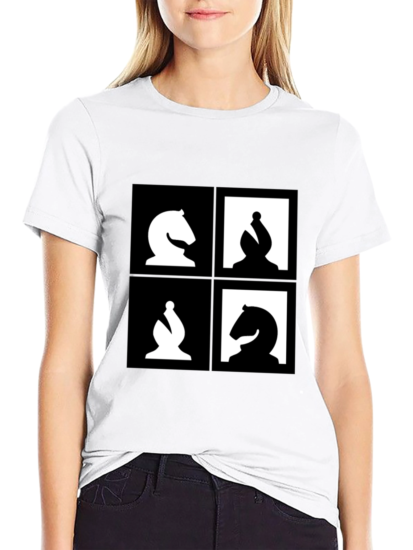 Chess Piece Graphic Tee - Black