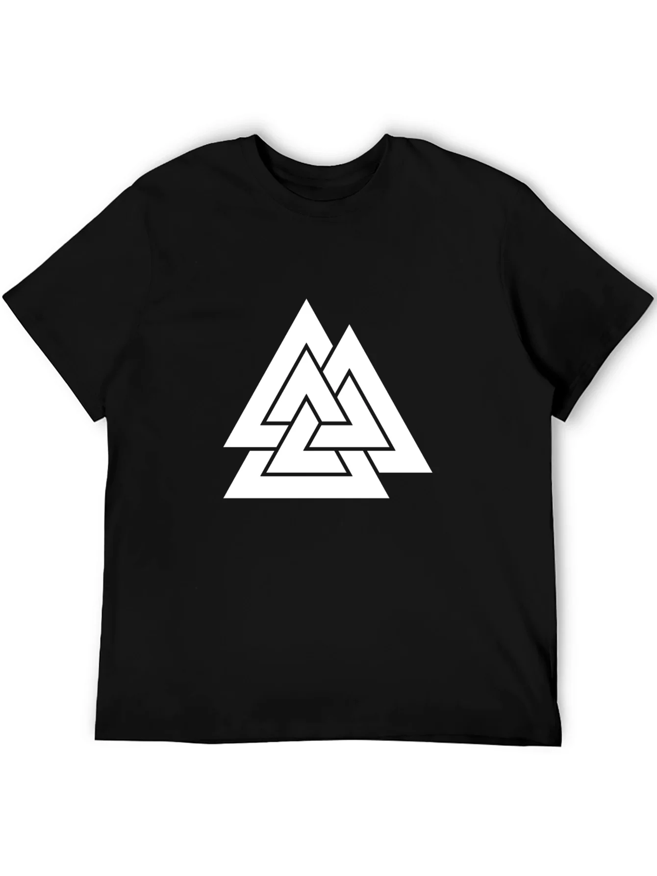Black T-Shirt with Valknut Symbol