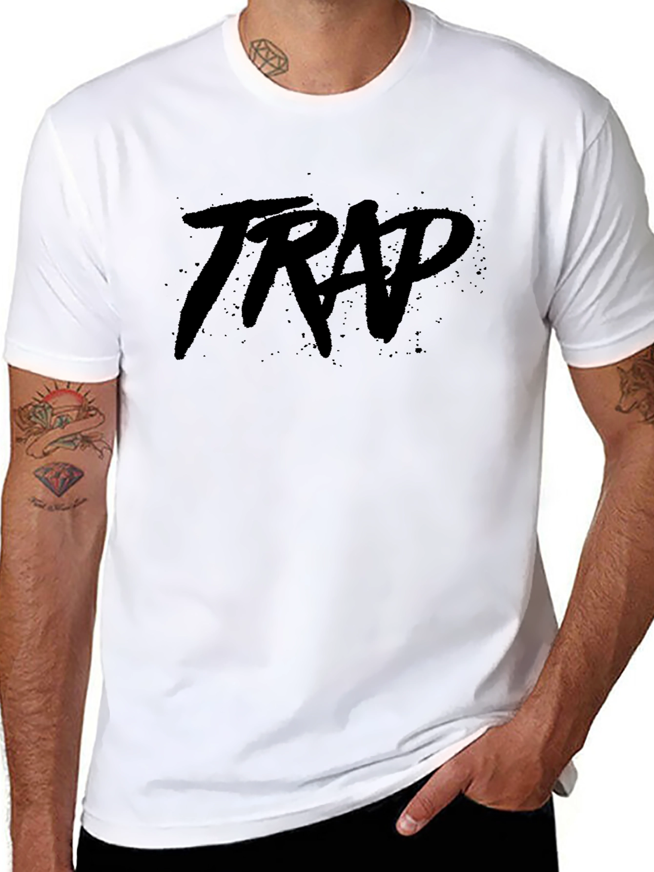 TRAP Graphic Print Black T-Shirt