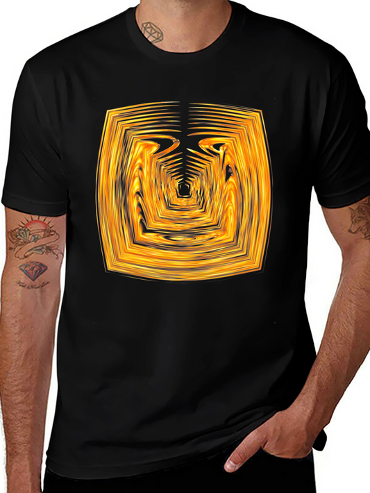 Fiery Tunnel Graphic Black T-Shirt