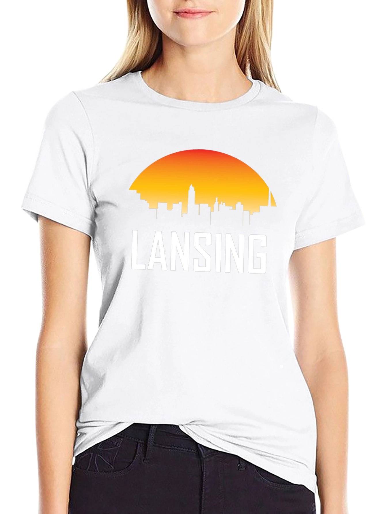 Lansing Skyline Graphic Tee - Michigan City Pride