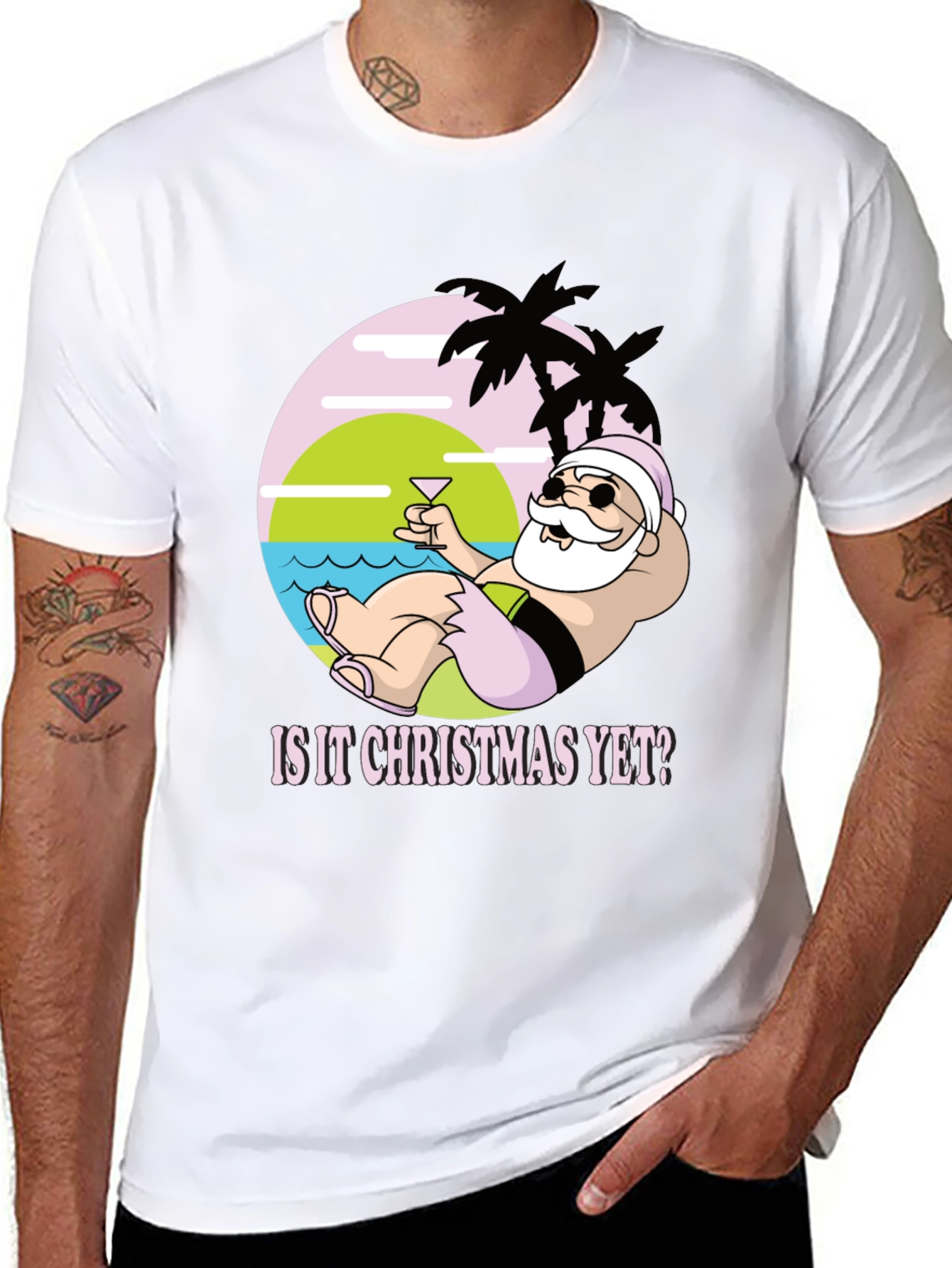 Tropical Santa Christmas T-Shirt