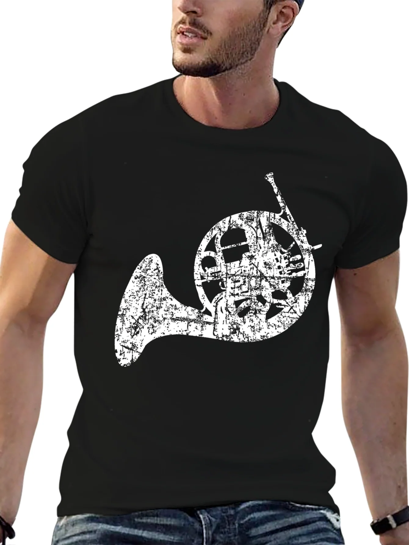 French Horn Graphic T-Shirt - Music Lover Tee