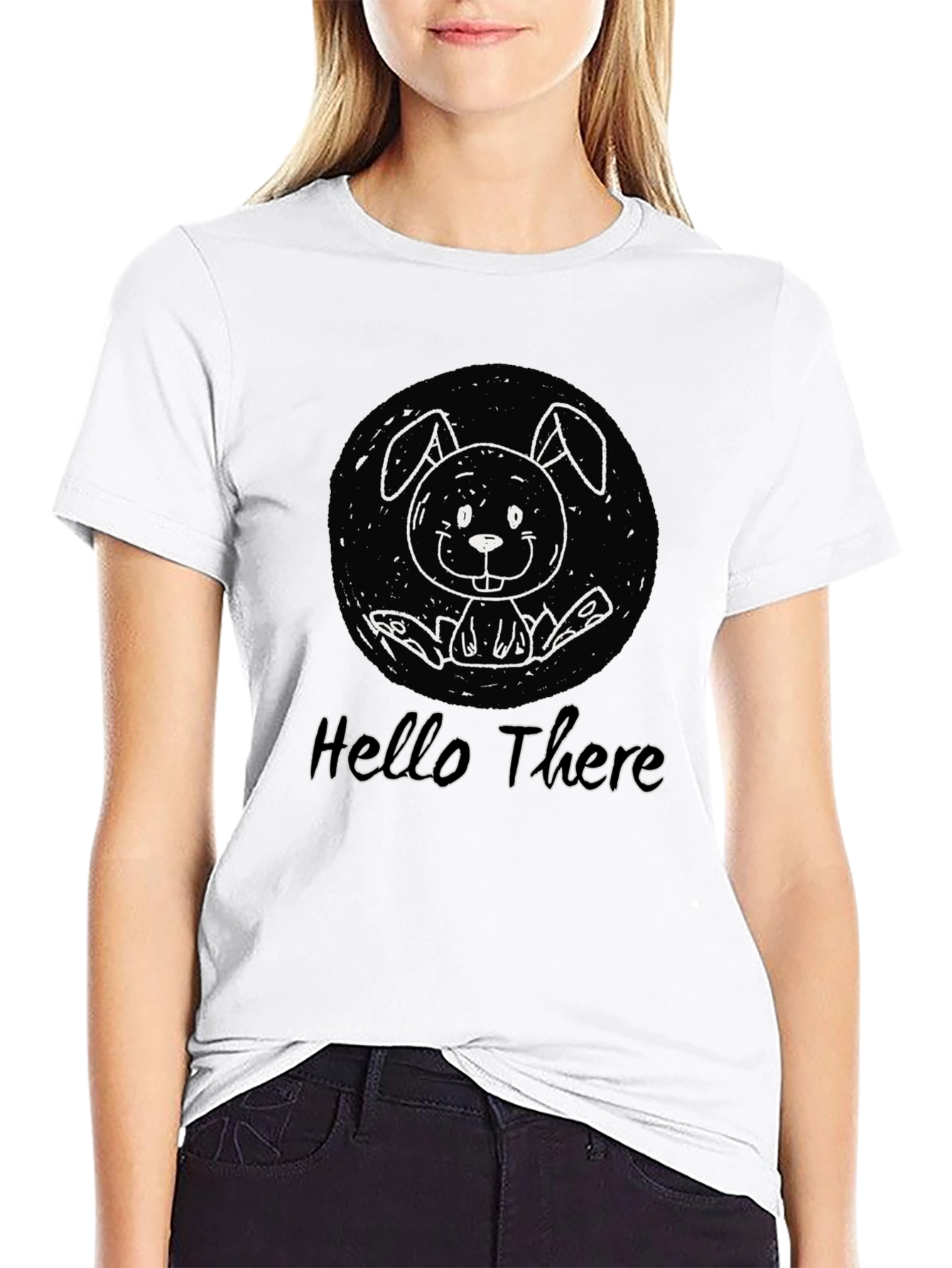 Hello There Bunny Graphic T-Shirt - Unisex Cotton Tee