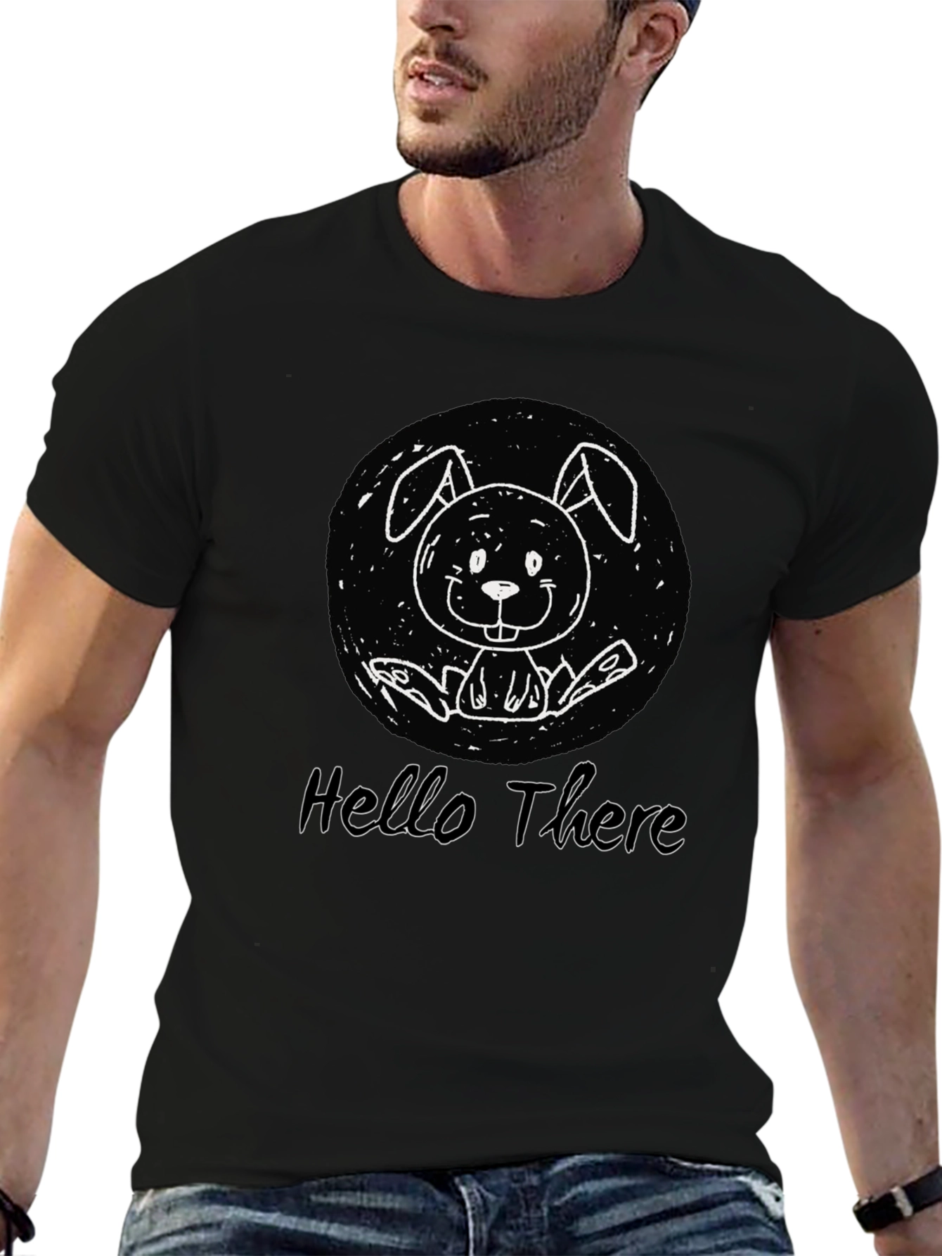 Hello There Bunny Graphic T-Shirt - Unisex Cotton Tee