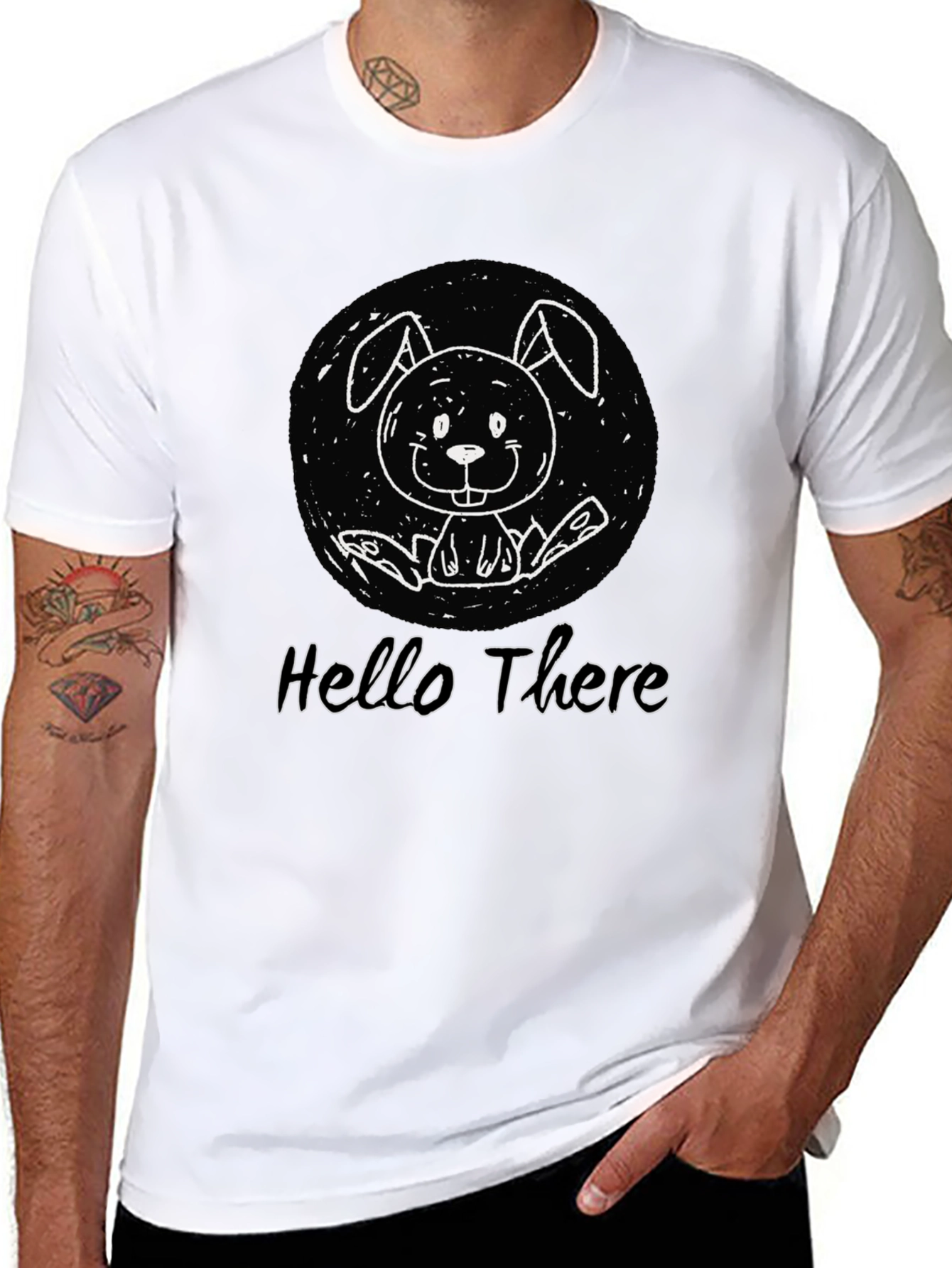 Hello There Bunny Graphic T-Shirt - Unisex Cotton Tee