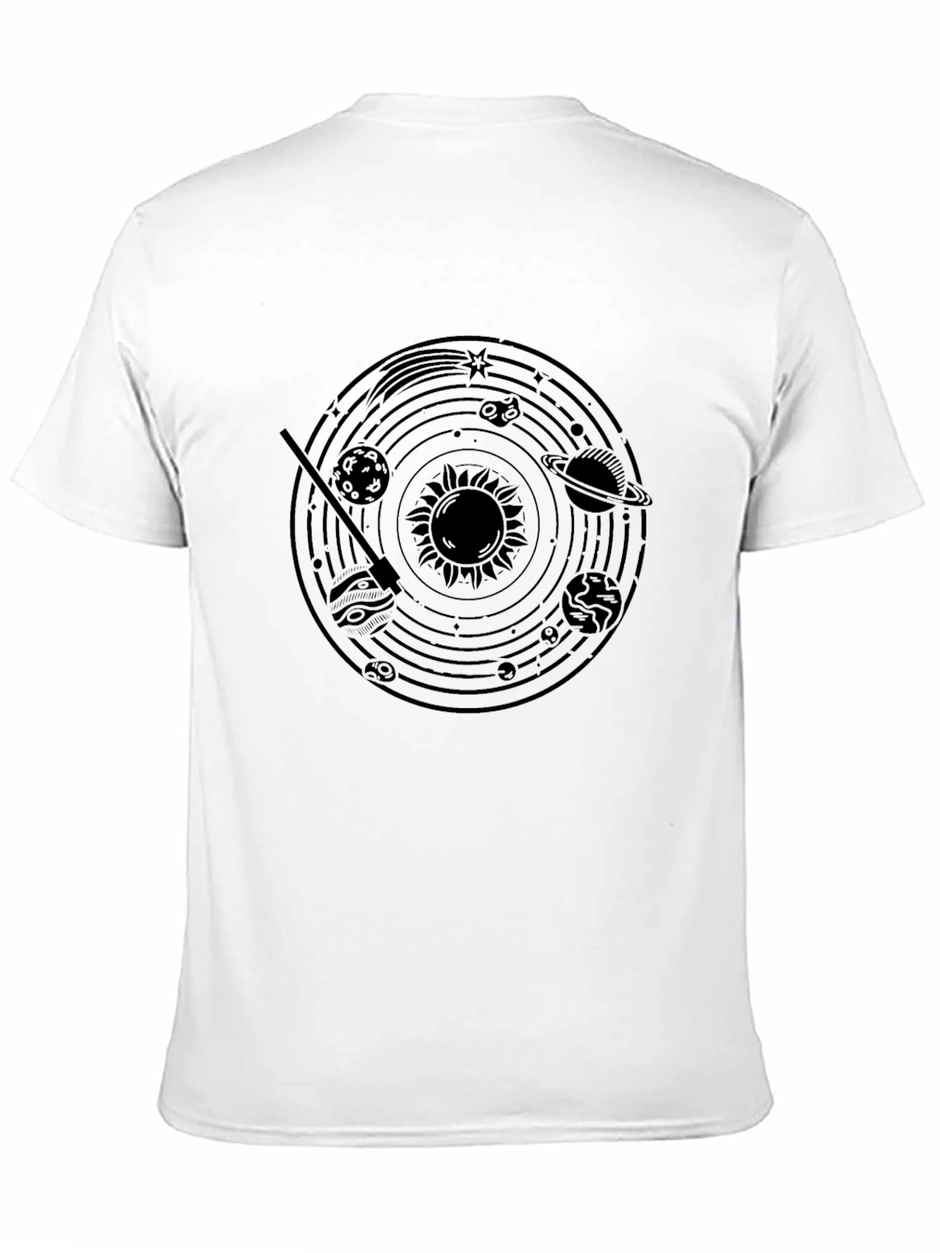 Solar System Graphic Black T-Shirt