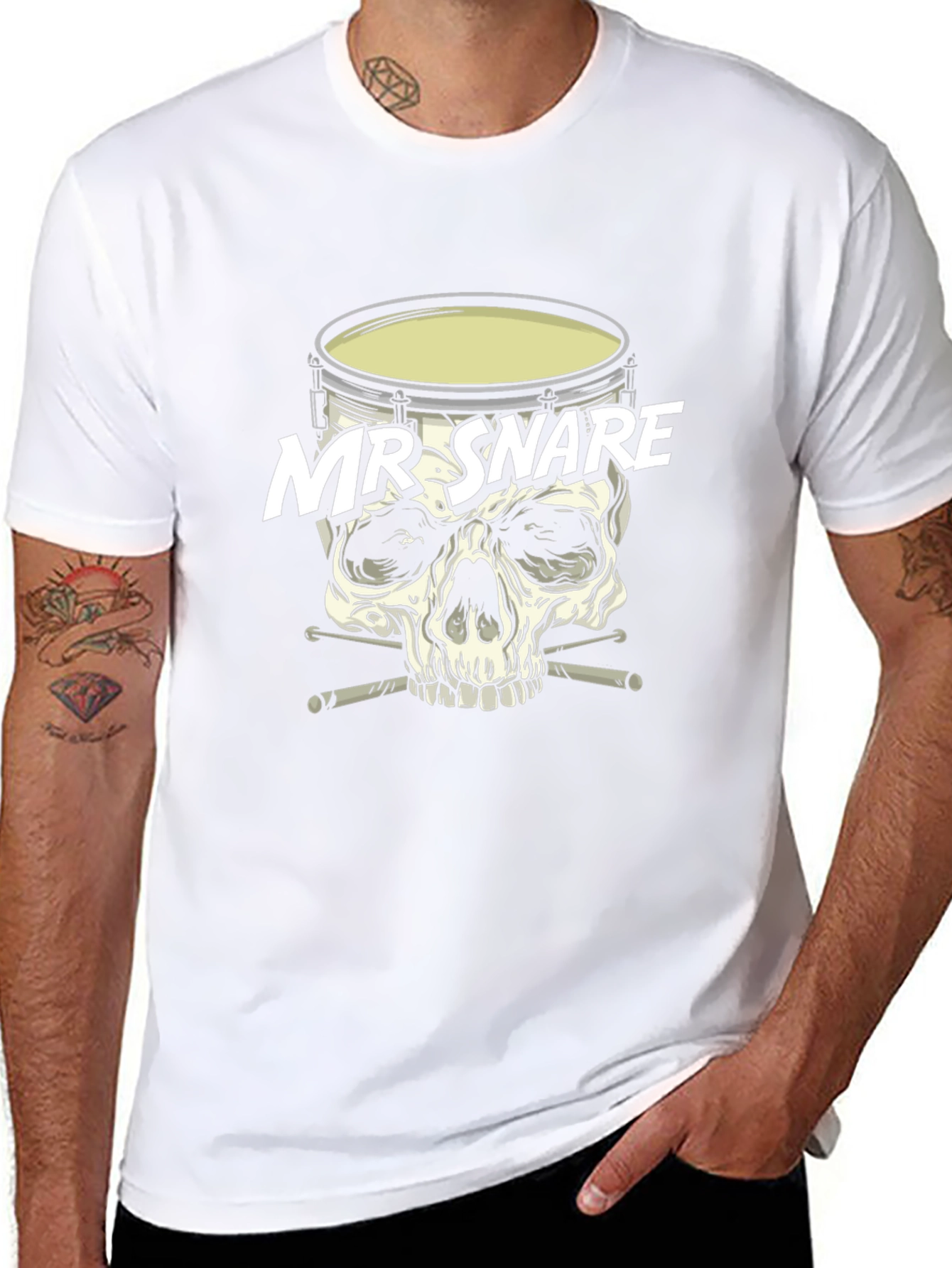 Mr. Snare Drum Skull Graphic T-Shirt