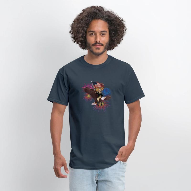 George Washington Riding An Eagle With A Flag 4Th