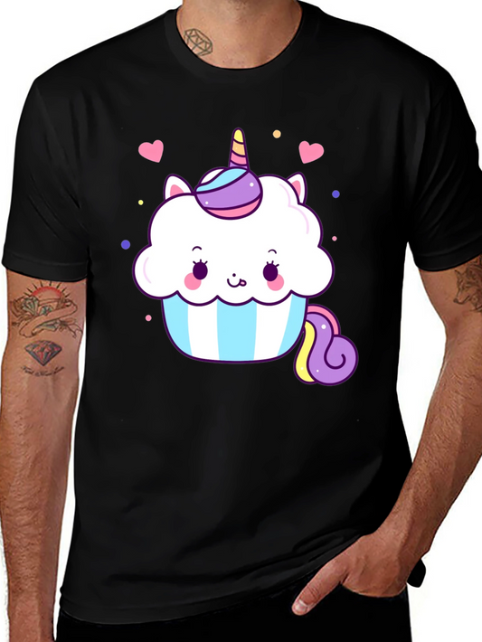 Unicorn Cupcake Graphic Tee - Cute Kawaii Design