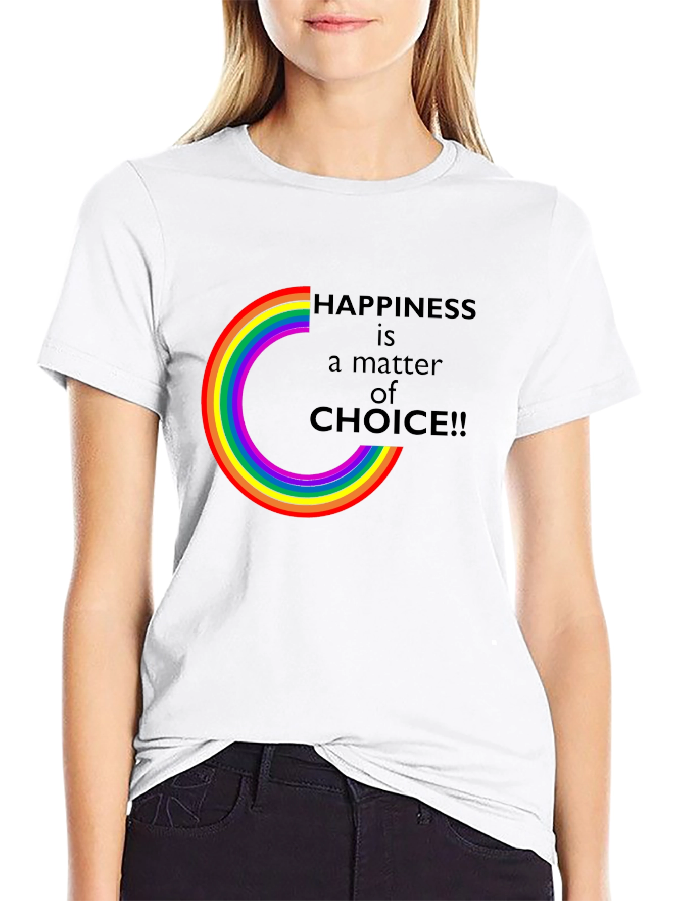 Happiness Choice Rainbow Graphic Tee - Unisex