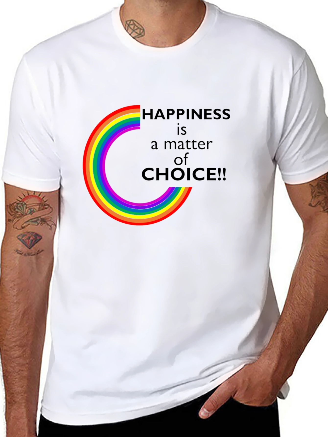 Happiness Choice Rainbow Graphic Tee - Unisex